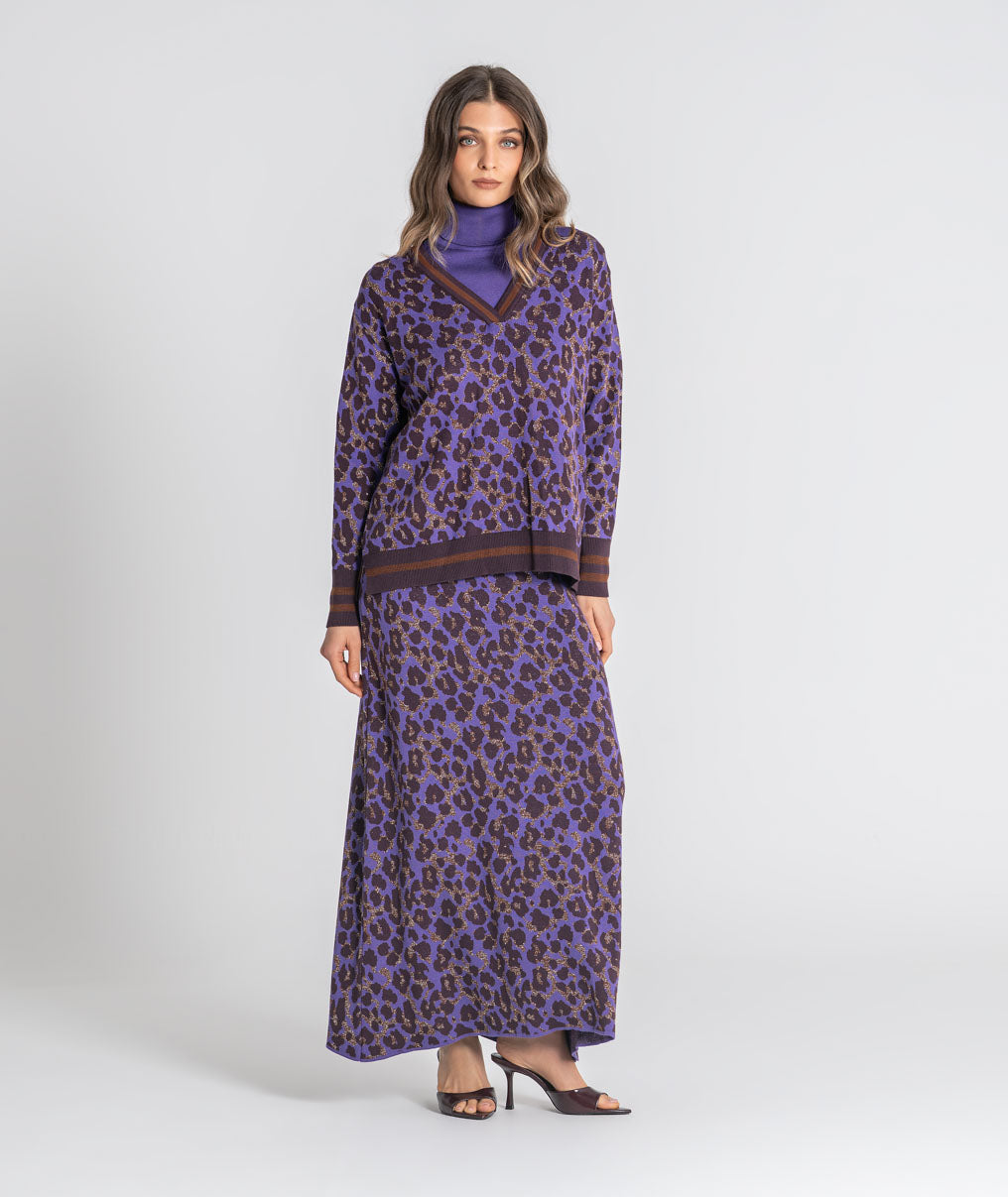 Saia comprida animal print 3567