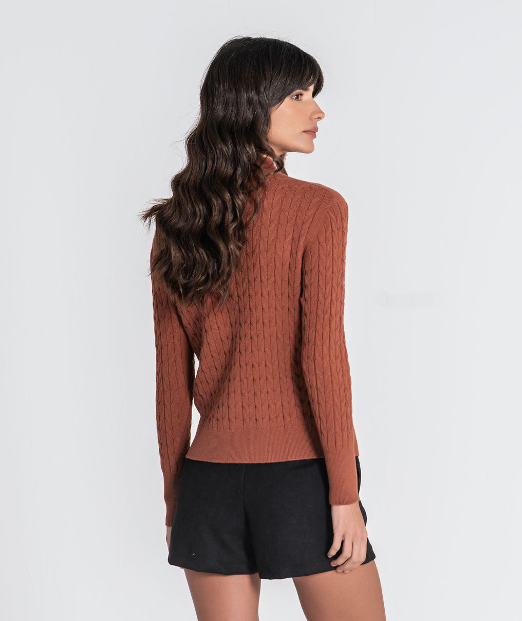 Braided cardigan with crystal buttons 3579