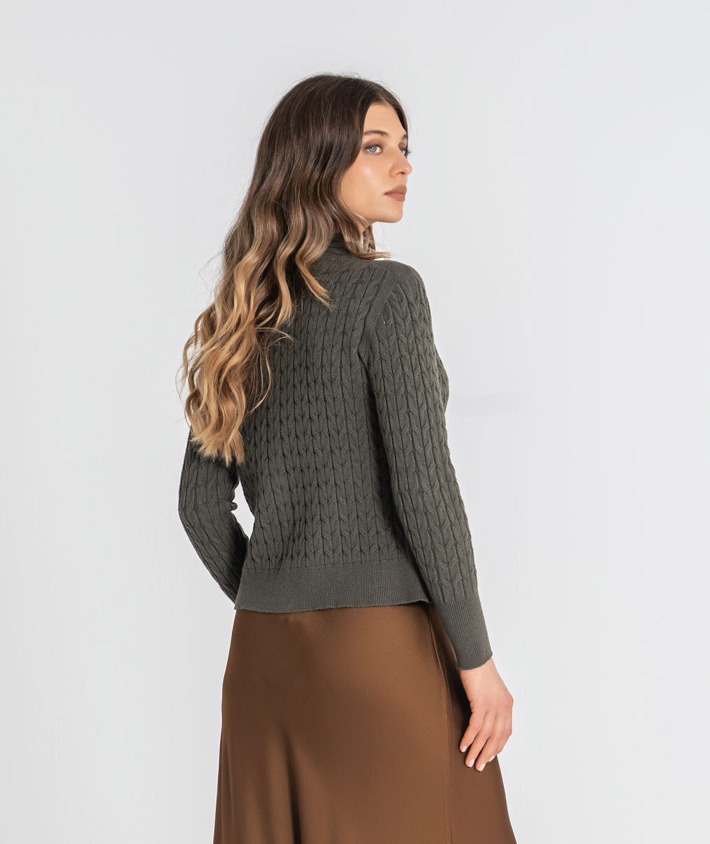 Braided cardigan with crystal buttons 3579