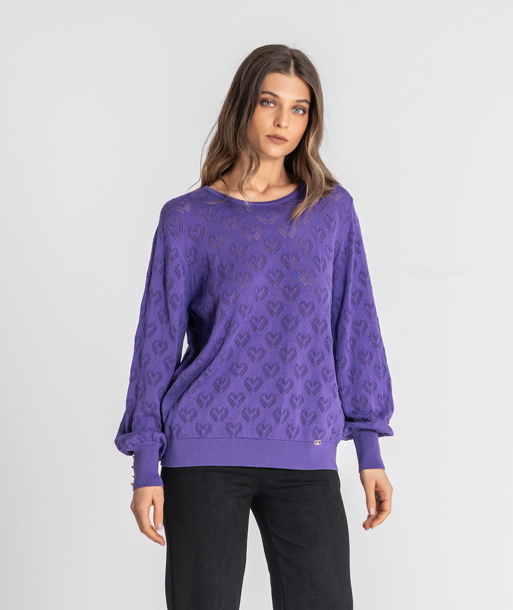 Camisola corações perfurados 3581