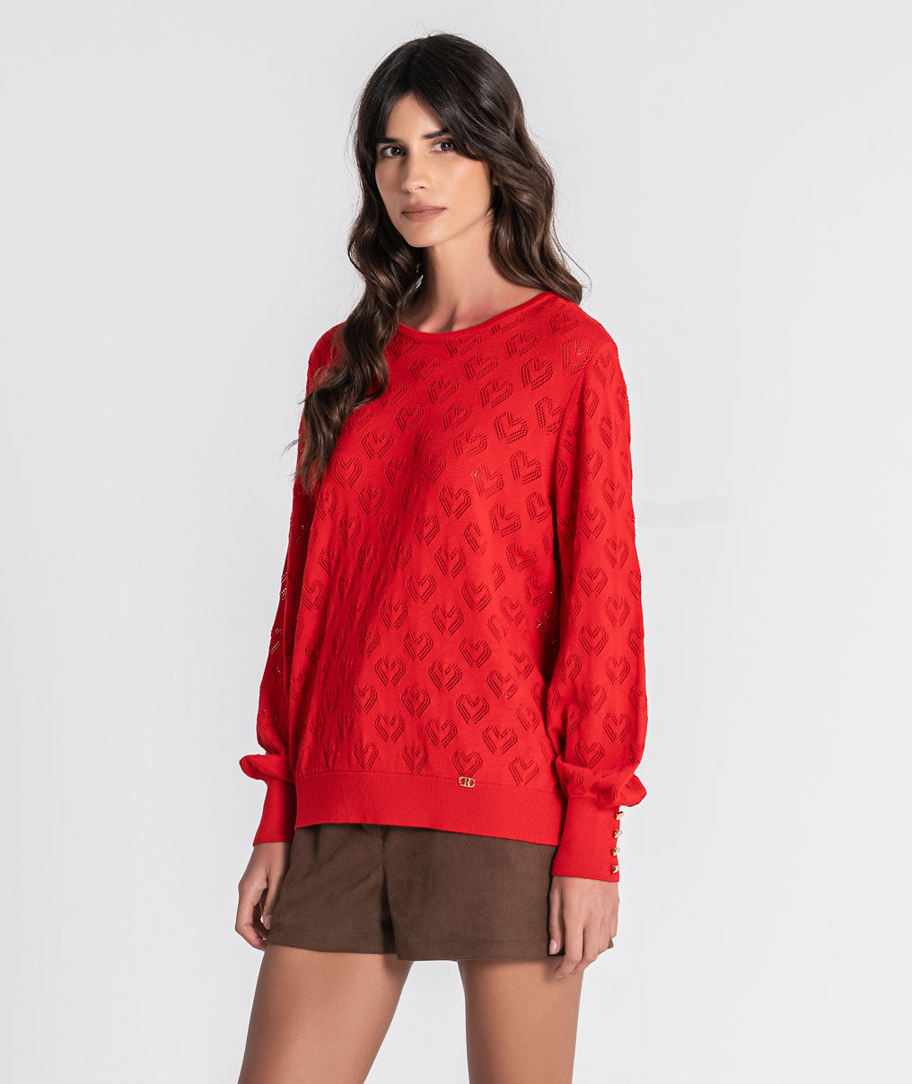 Camisola corações perfurados 3581