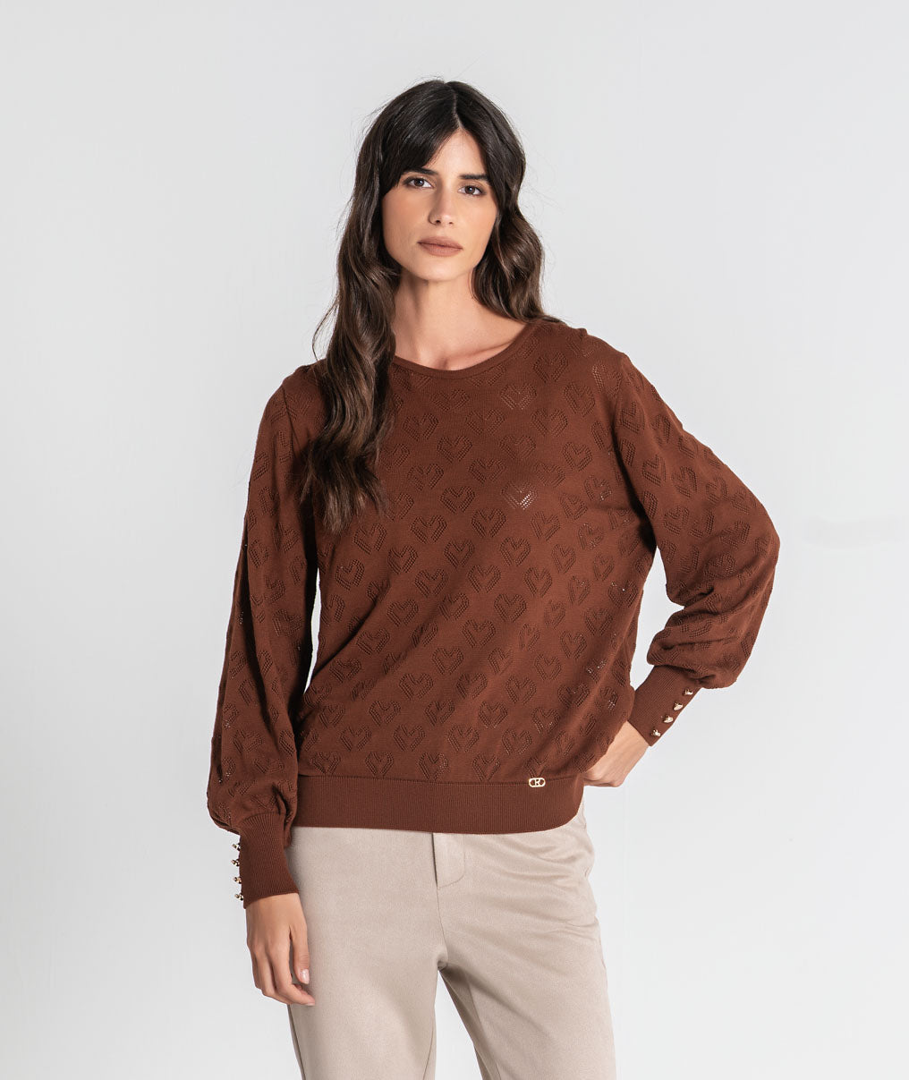 Camisola corações perfurados 3581