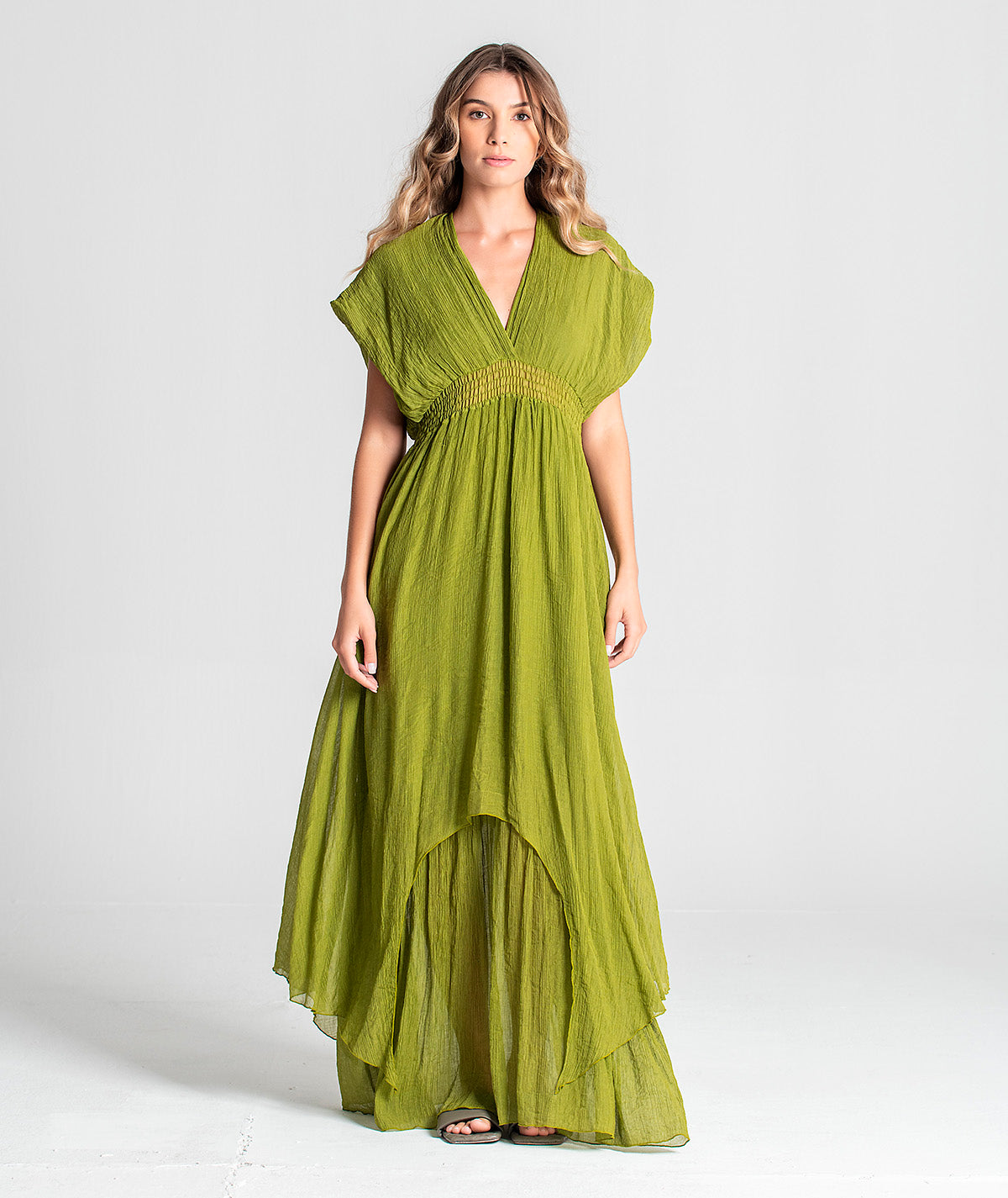 Vestido decote em V assimétrico 6065