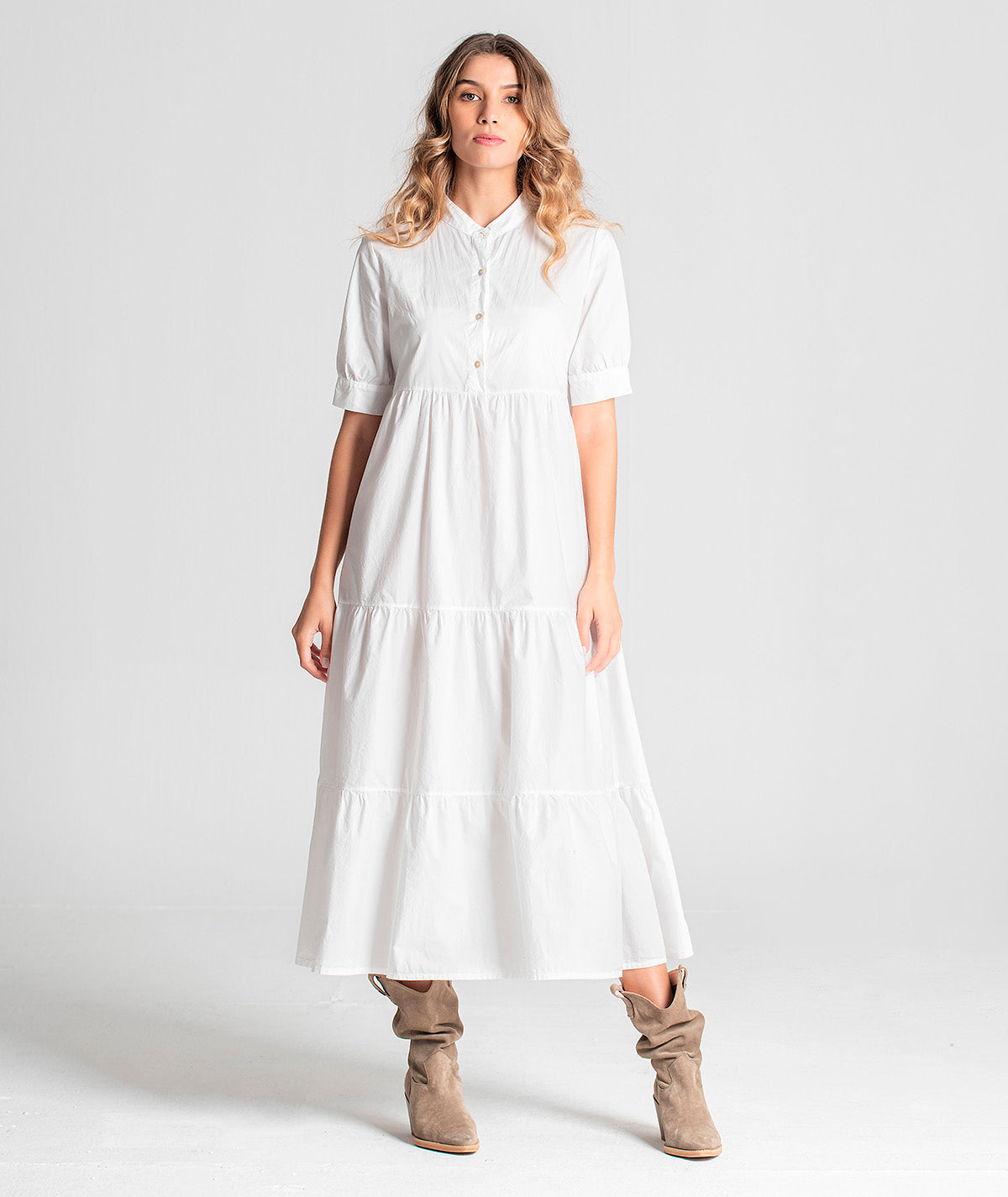 Vestido comprido com botões 6071