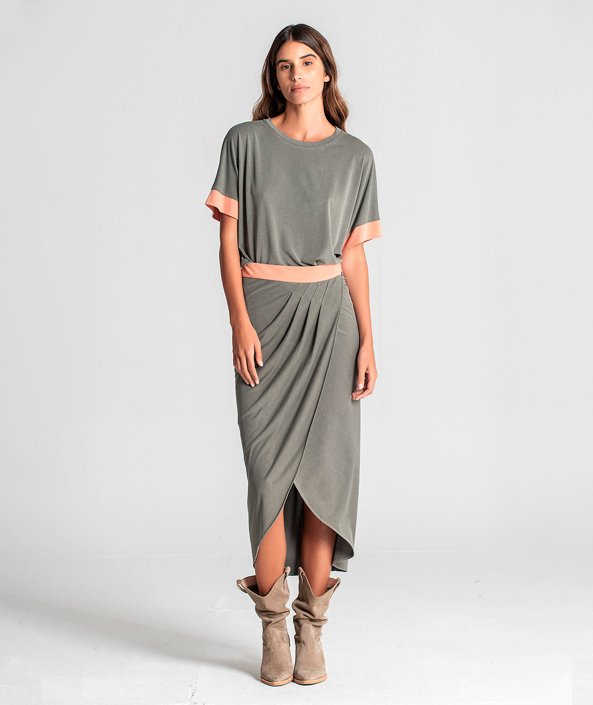 Two-tone skirt 6077