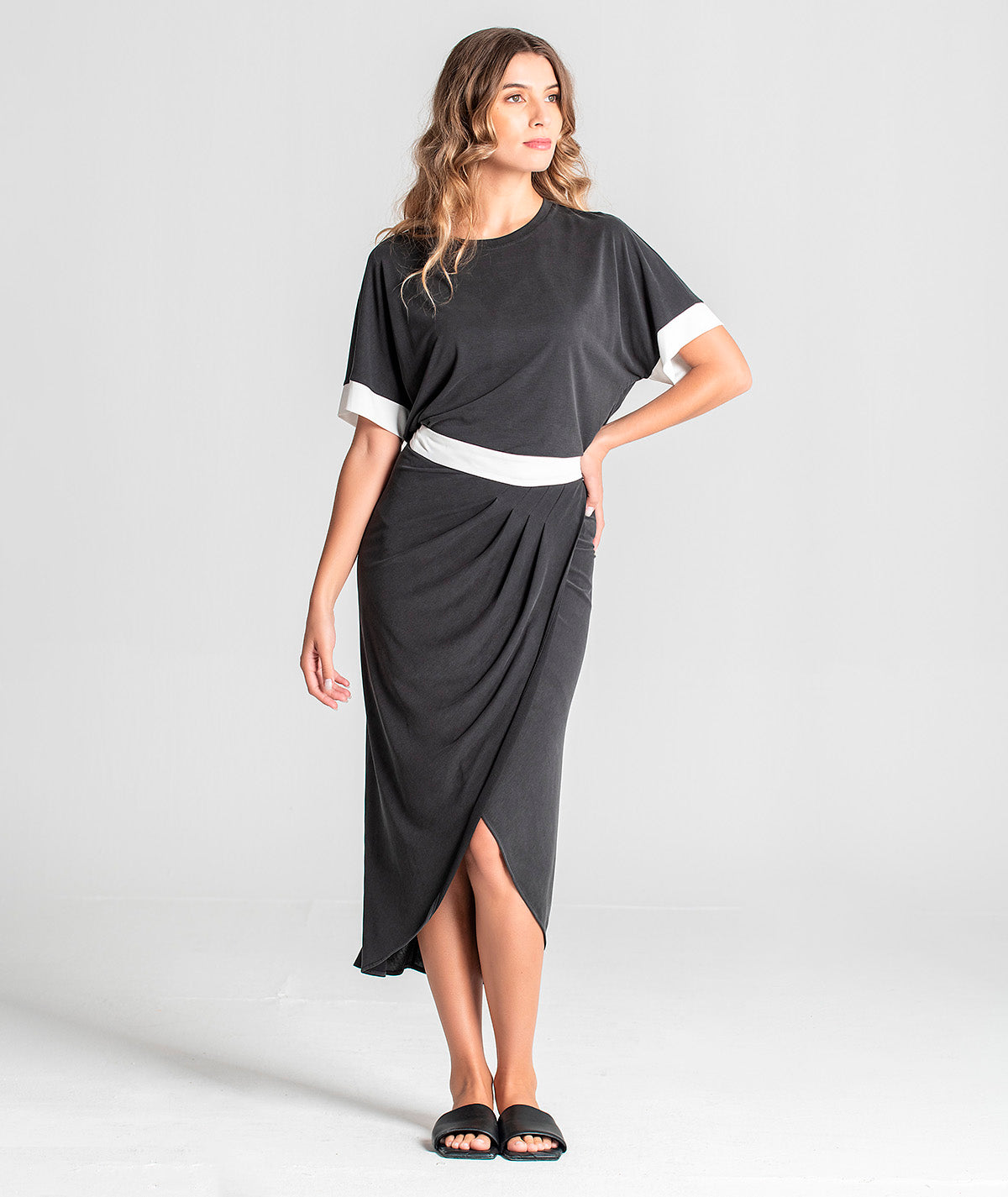 Two-tone skirt 6077