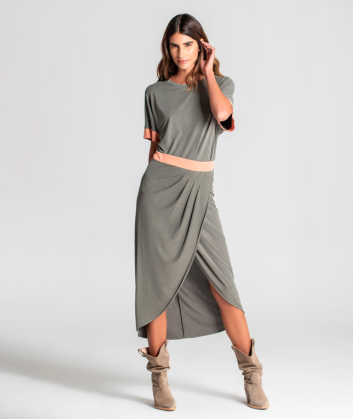 Two-tone skirt 6077