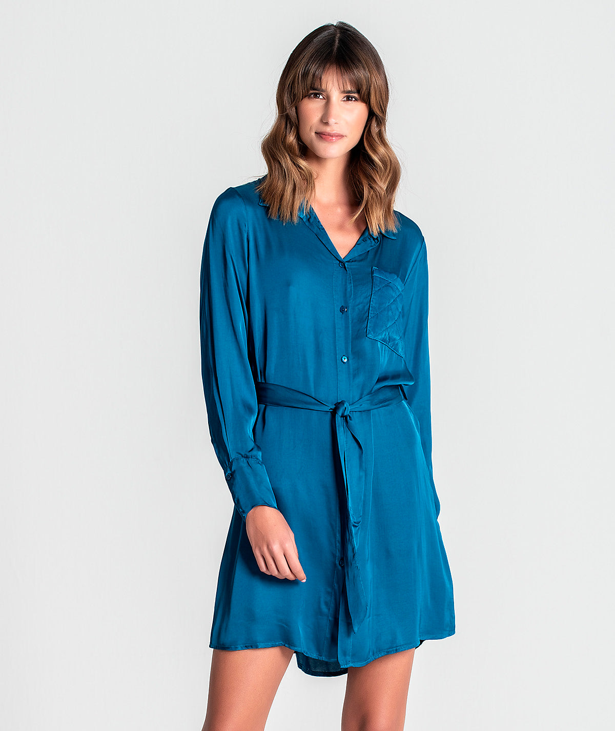 Vestido com acolchoado em detalhes 6100