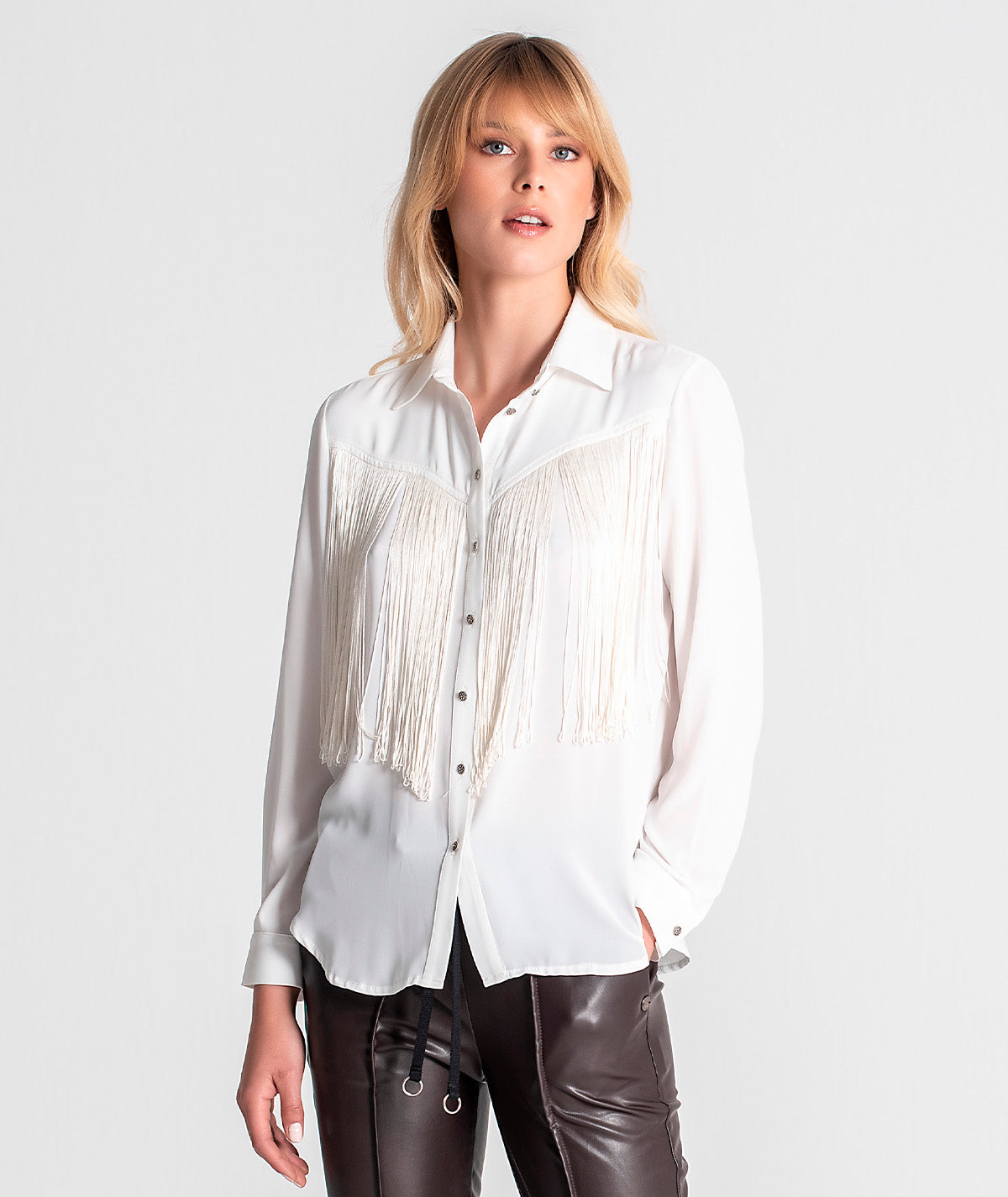 Blusa com franjas na frente 6107