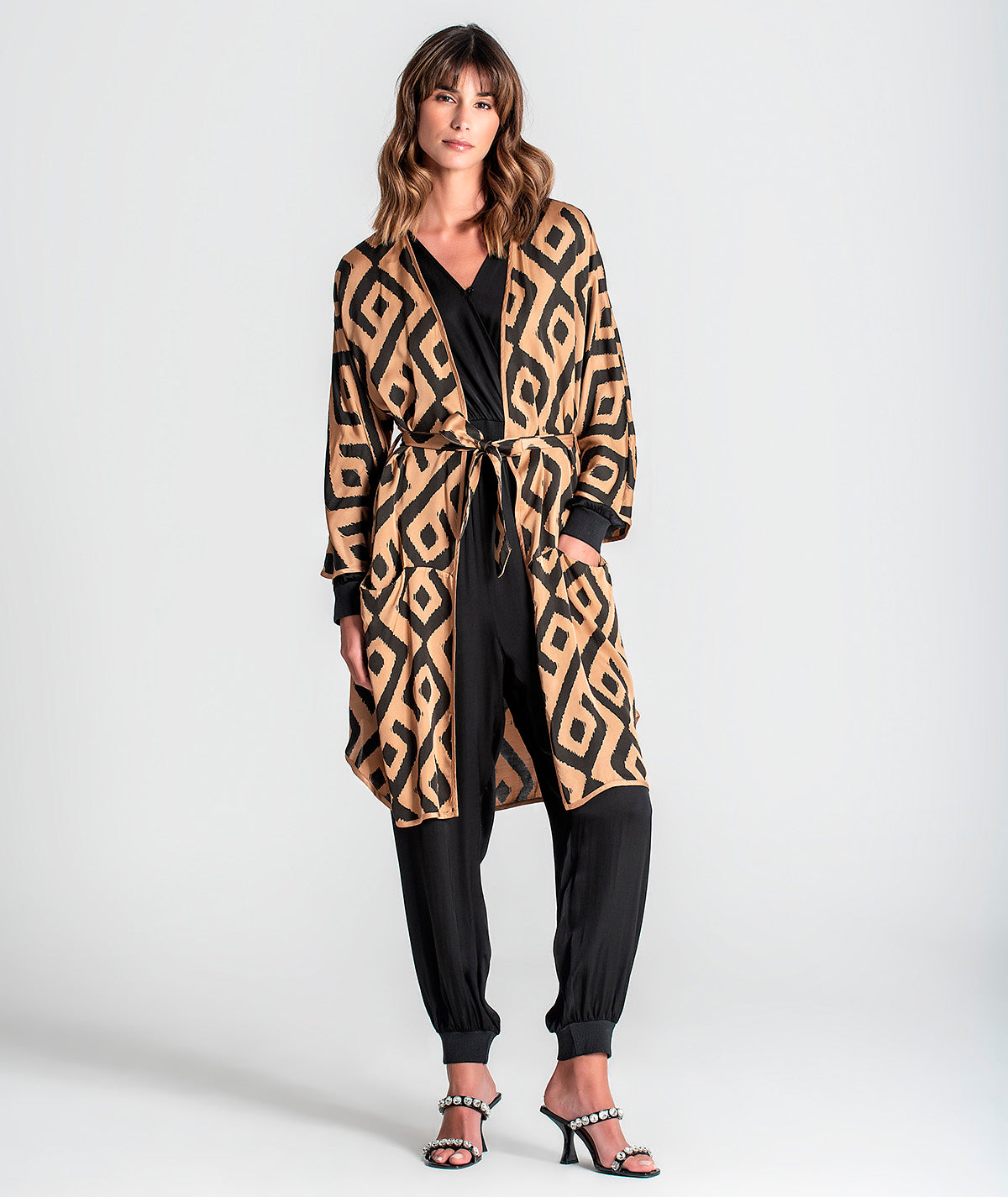 Casaco oversize com padrão 6111