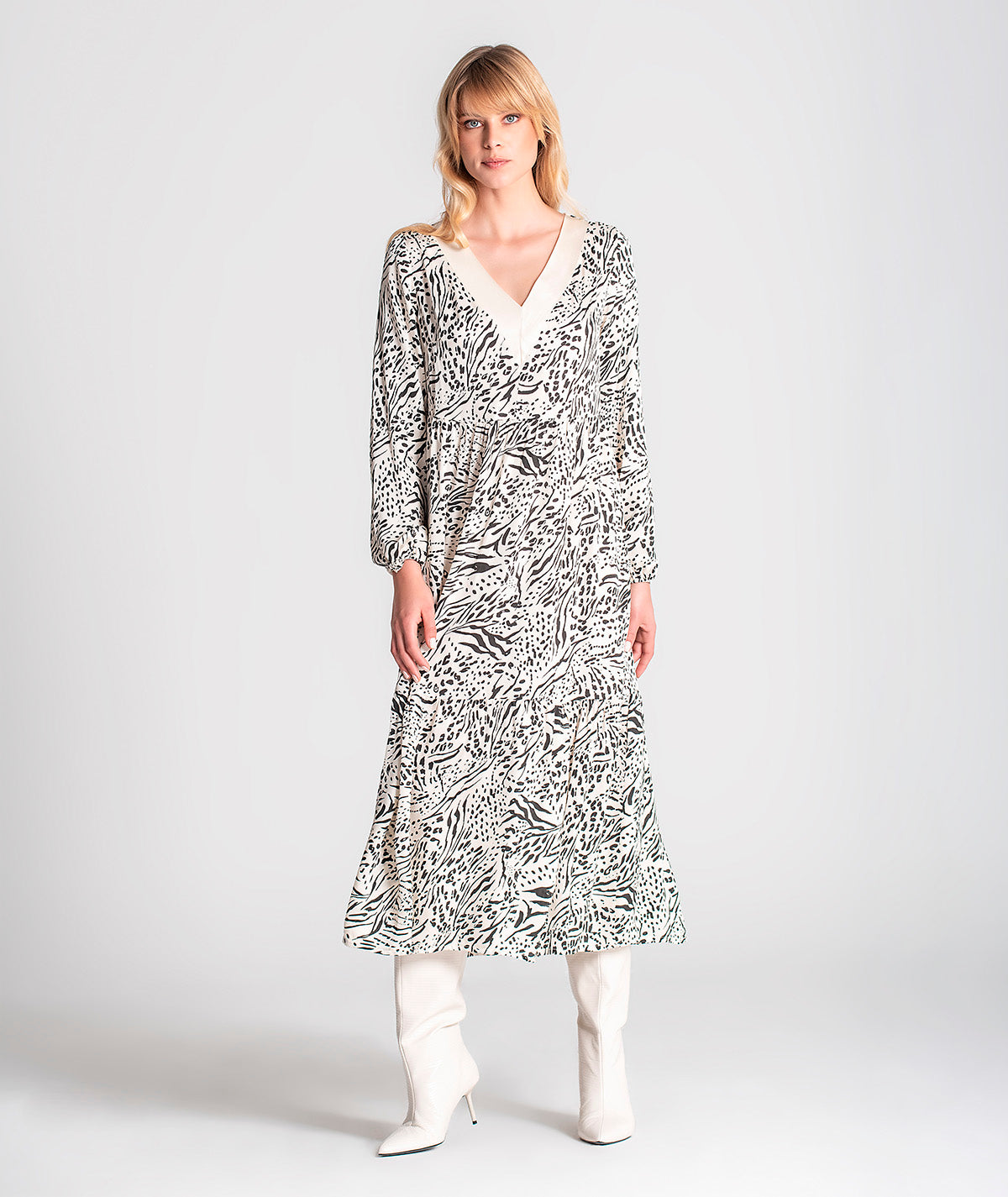 Vestido com animal print 6117