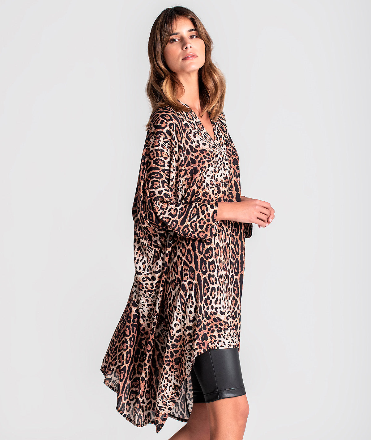 Túnica assimétrico animal print 6119