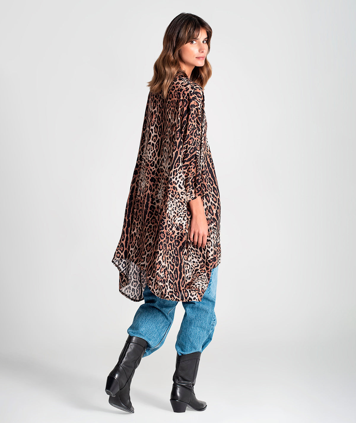 Túnica assimétrico animal print 6119