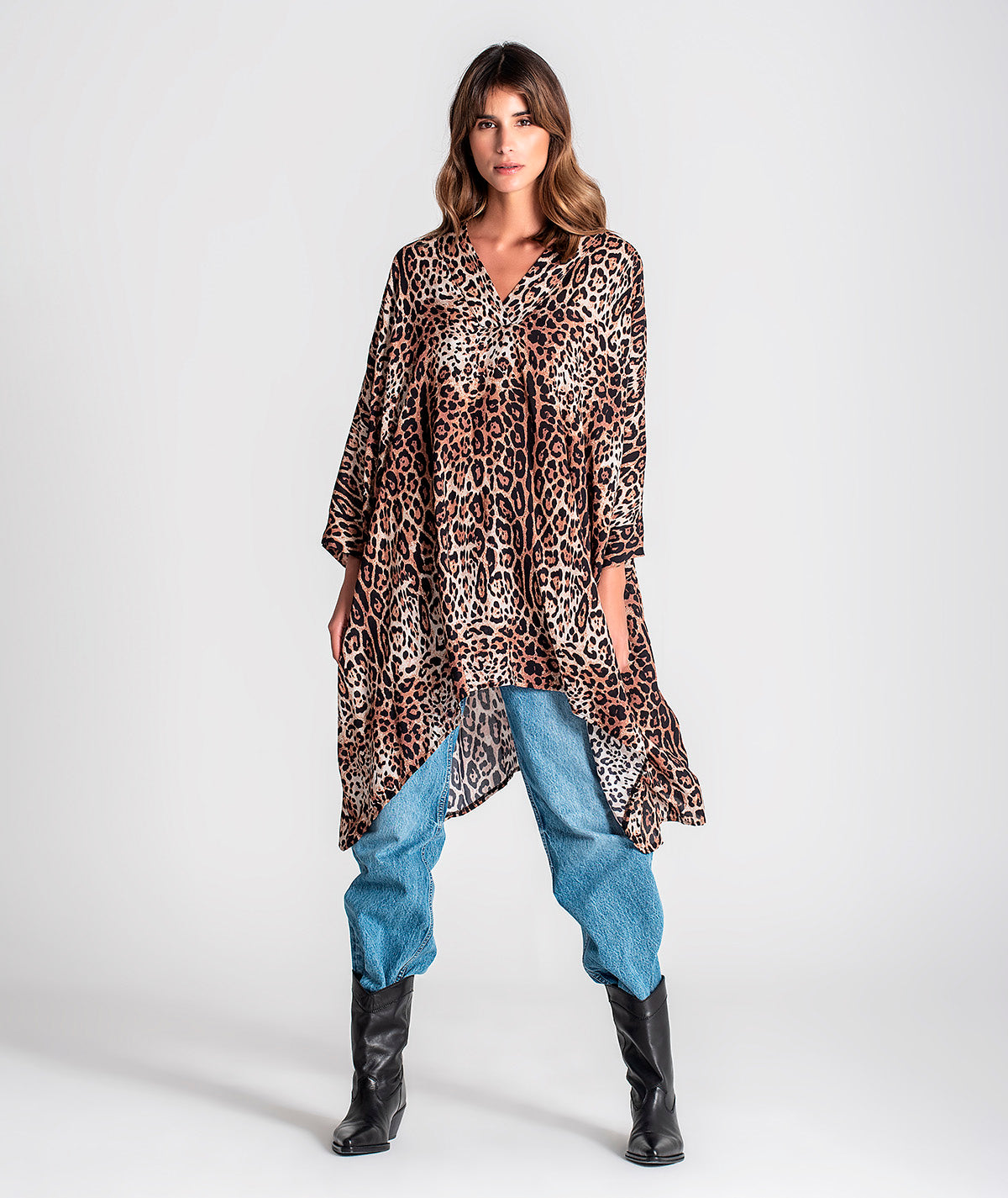 Túnica assimétrico animal print 6119