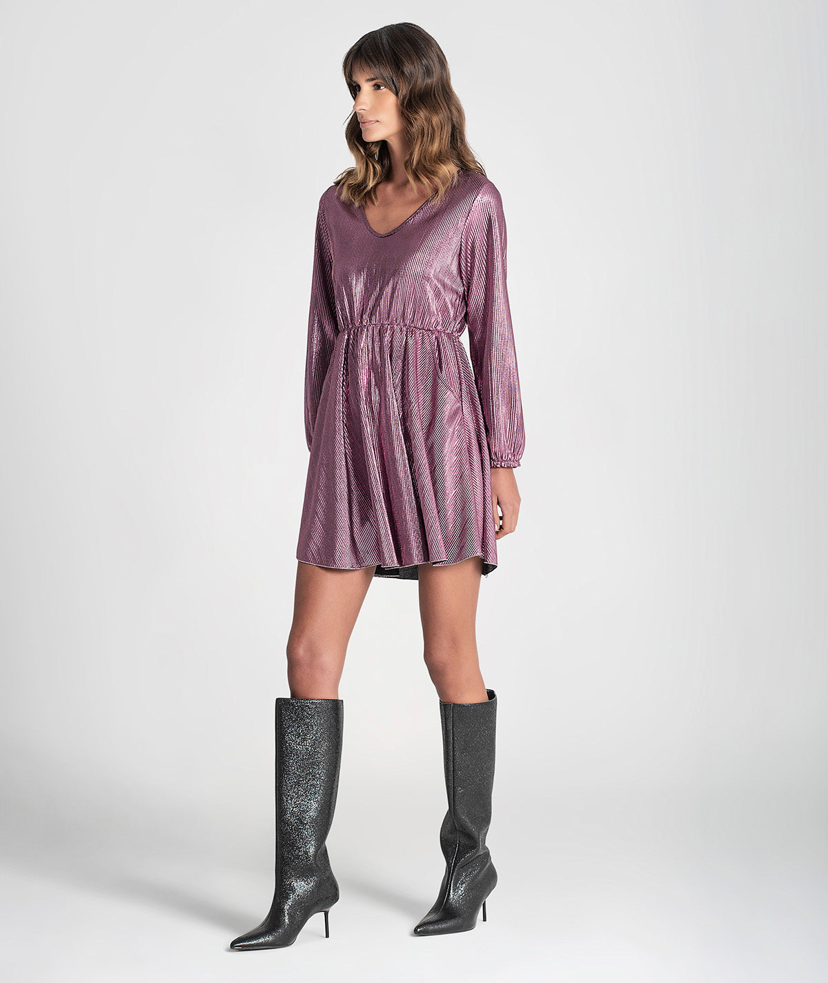 Vestido com elástico na cintura 6180