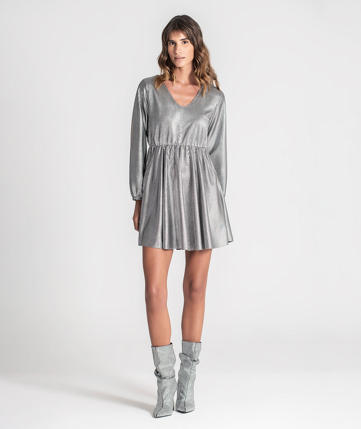 Vestido com elástico na cintura 6180