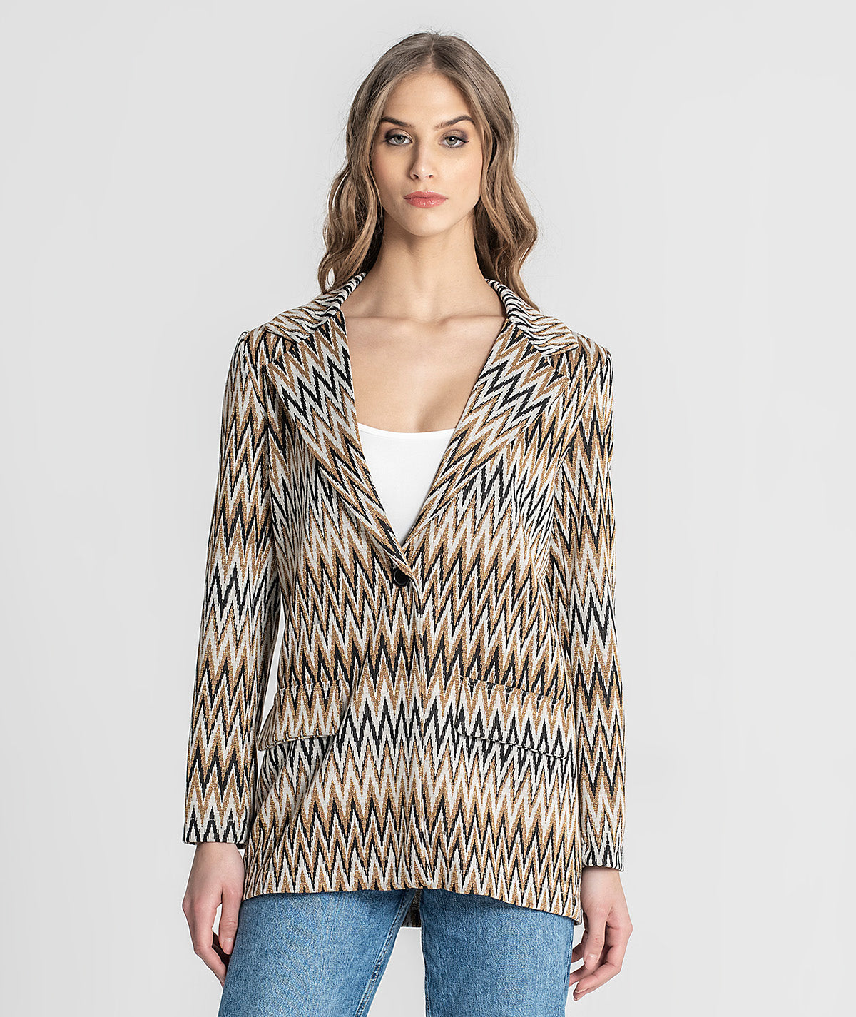 Blazer com padrão zigzag 6189