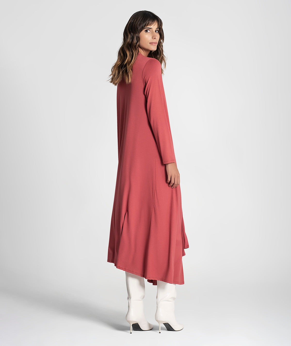 Vestido comprido decote em v 6220
