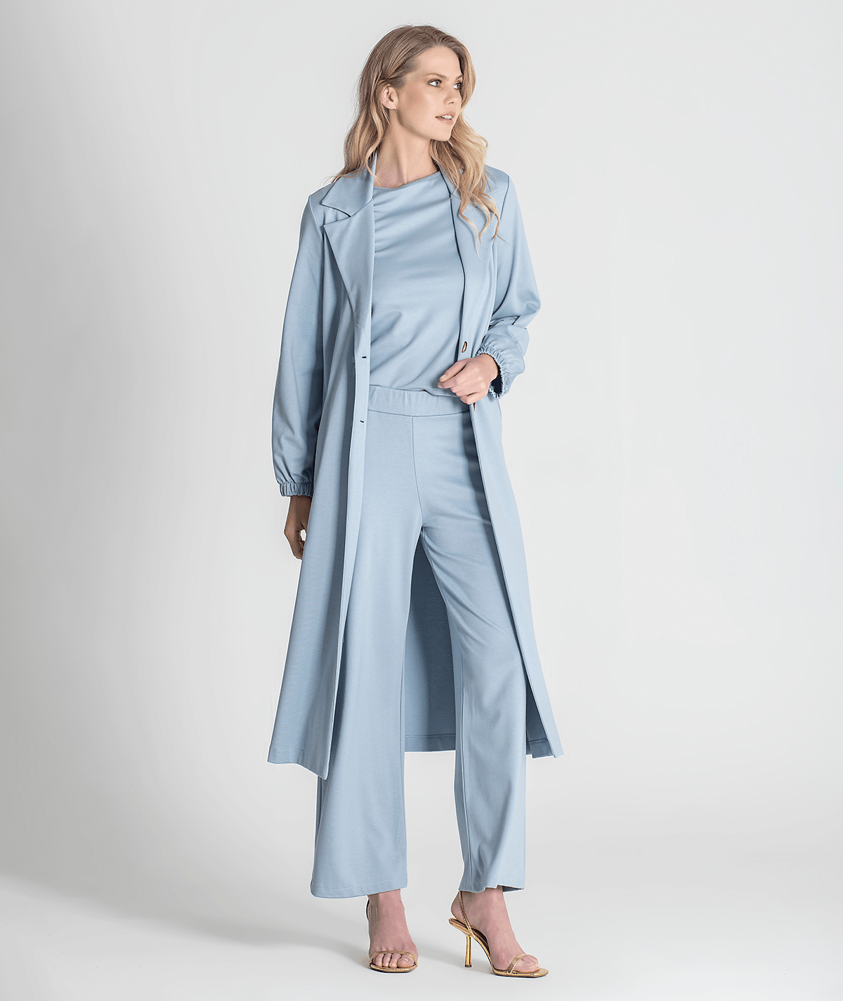 Round neck 3/4 sleeve sweater 6238