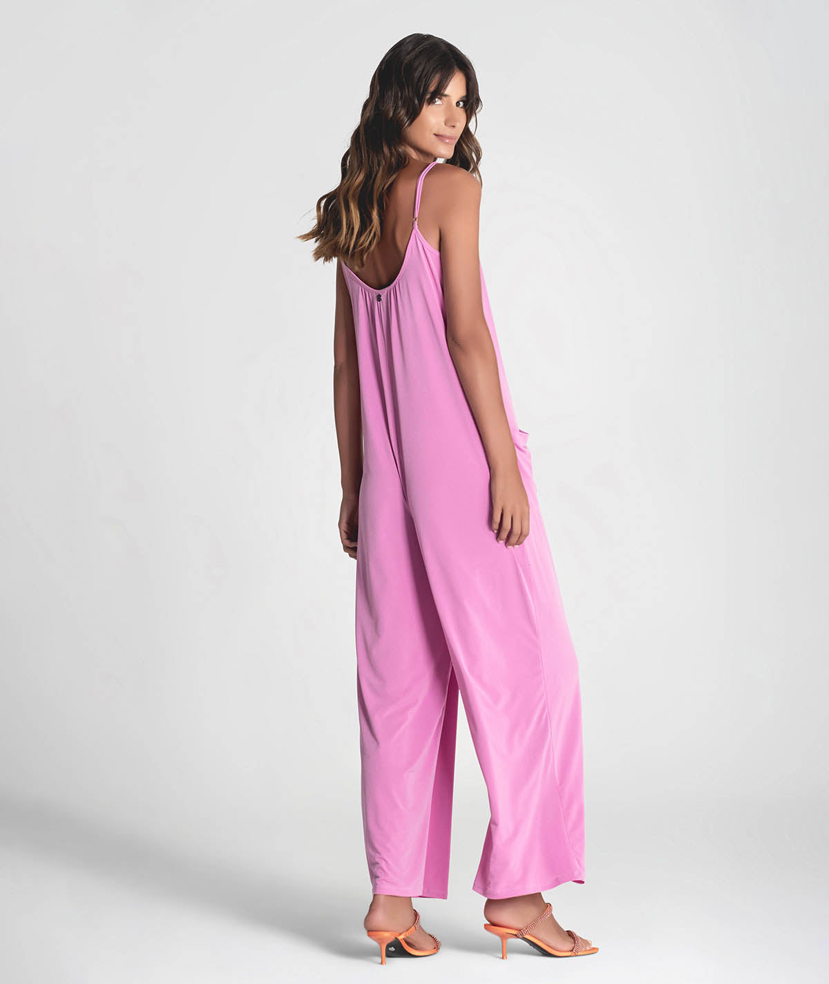 Jumpsuit with thin straps and front pockets 6267