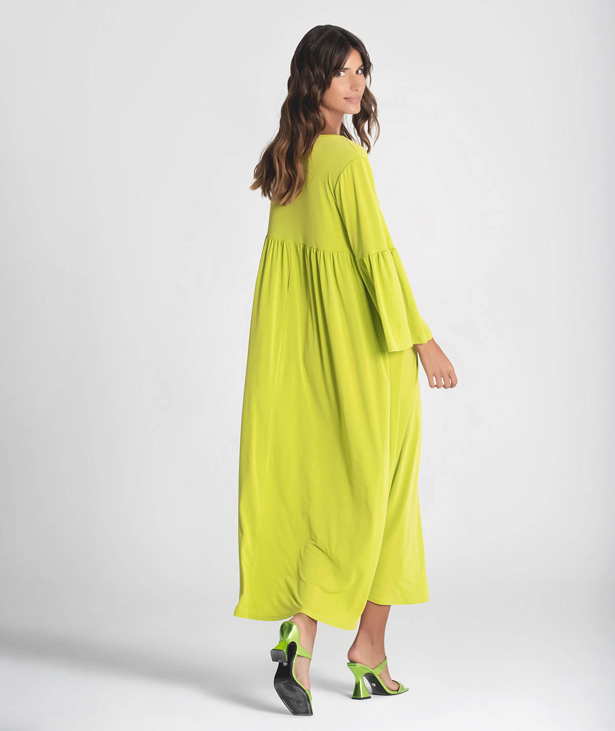 Vestido decote em V manga comprida 6269