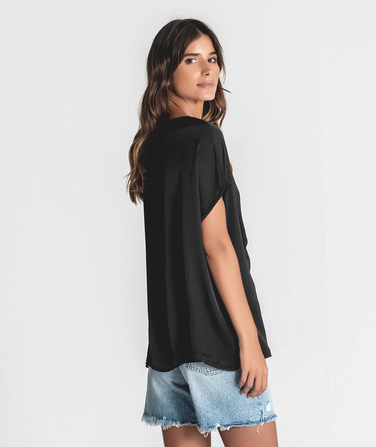 V-neck blouse with draping 6273