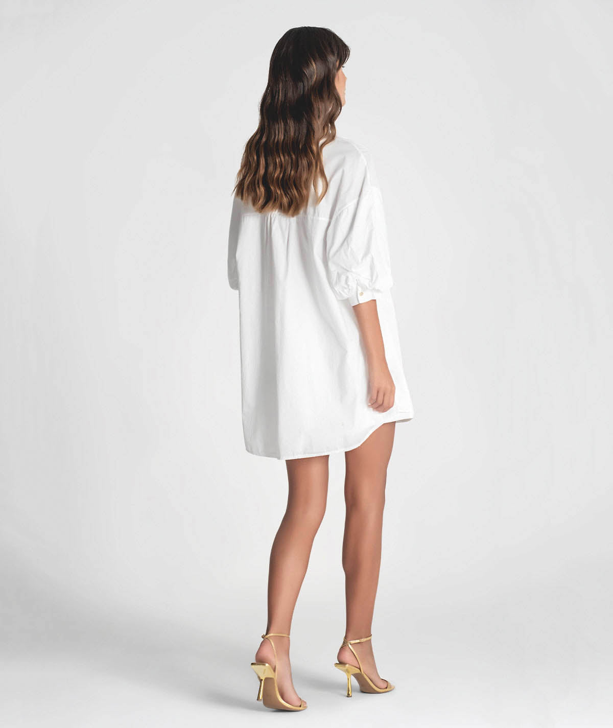 Vestido camiseiro com mangas balão 6284