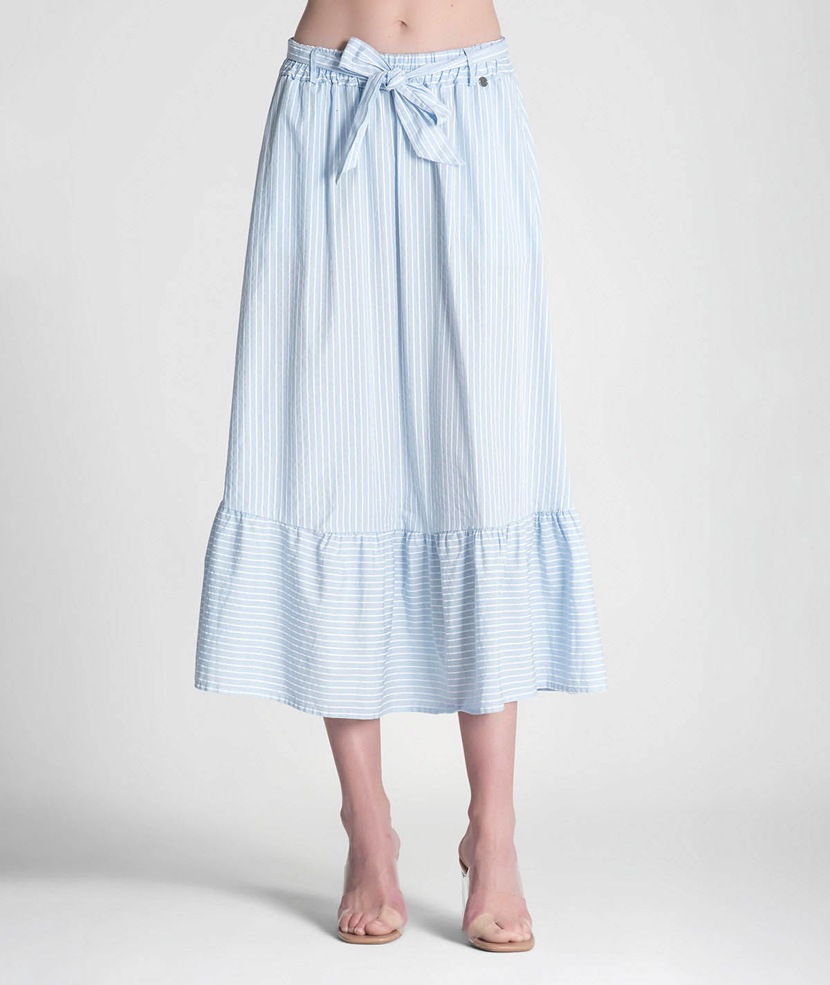 Striped skirt with belt 6288