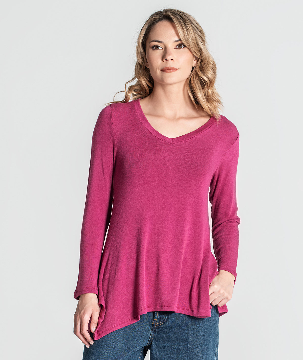 Camisola decote em v assimétrica 6297
