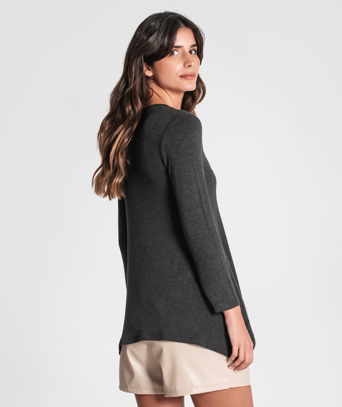 Camisola decote em v assimétrica 6297