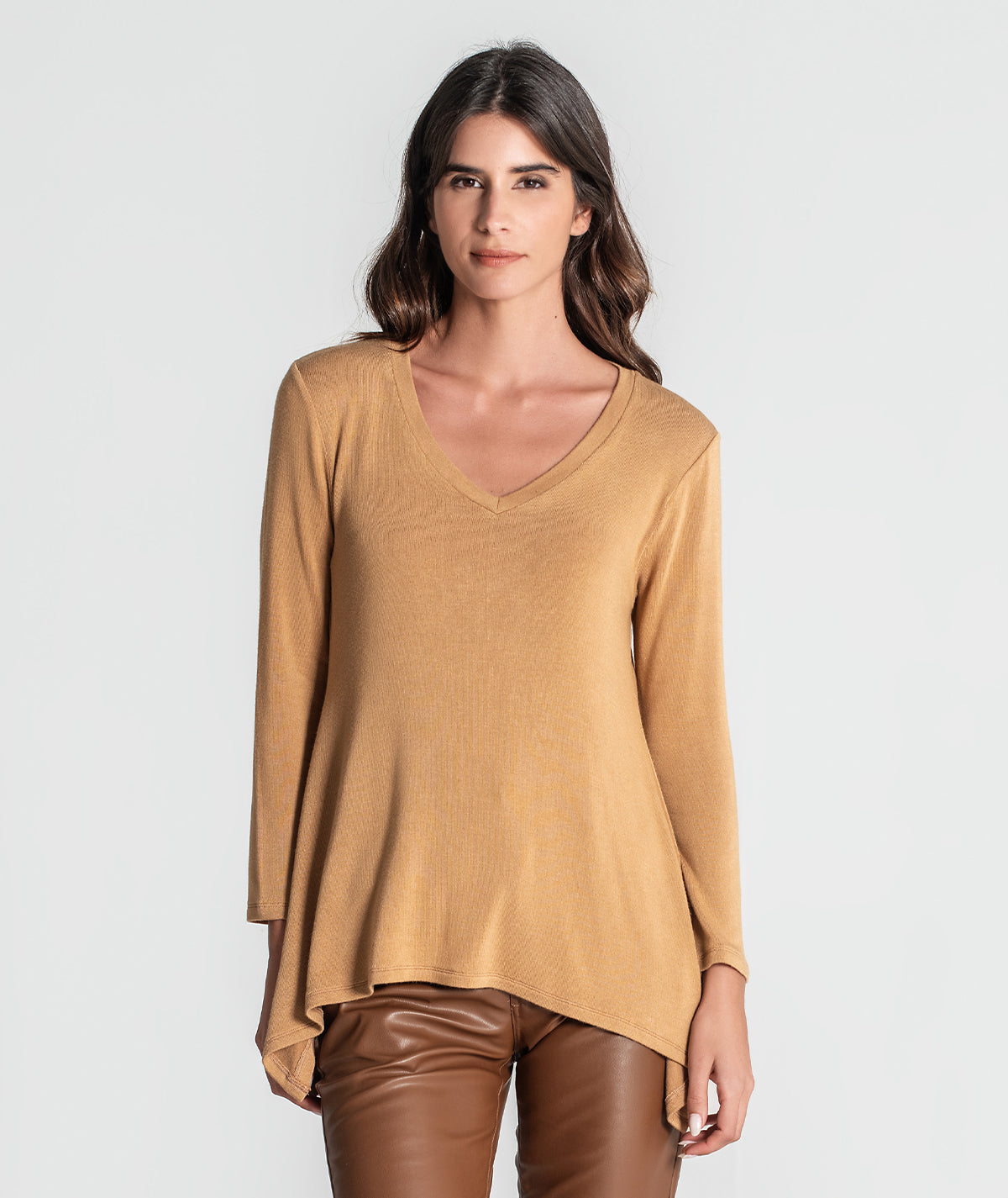 Camisola decote em v assimétrica 6297