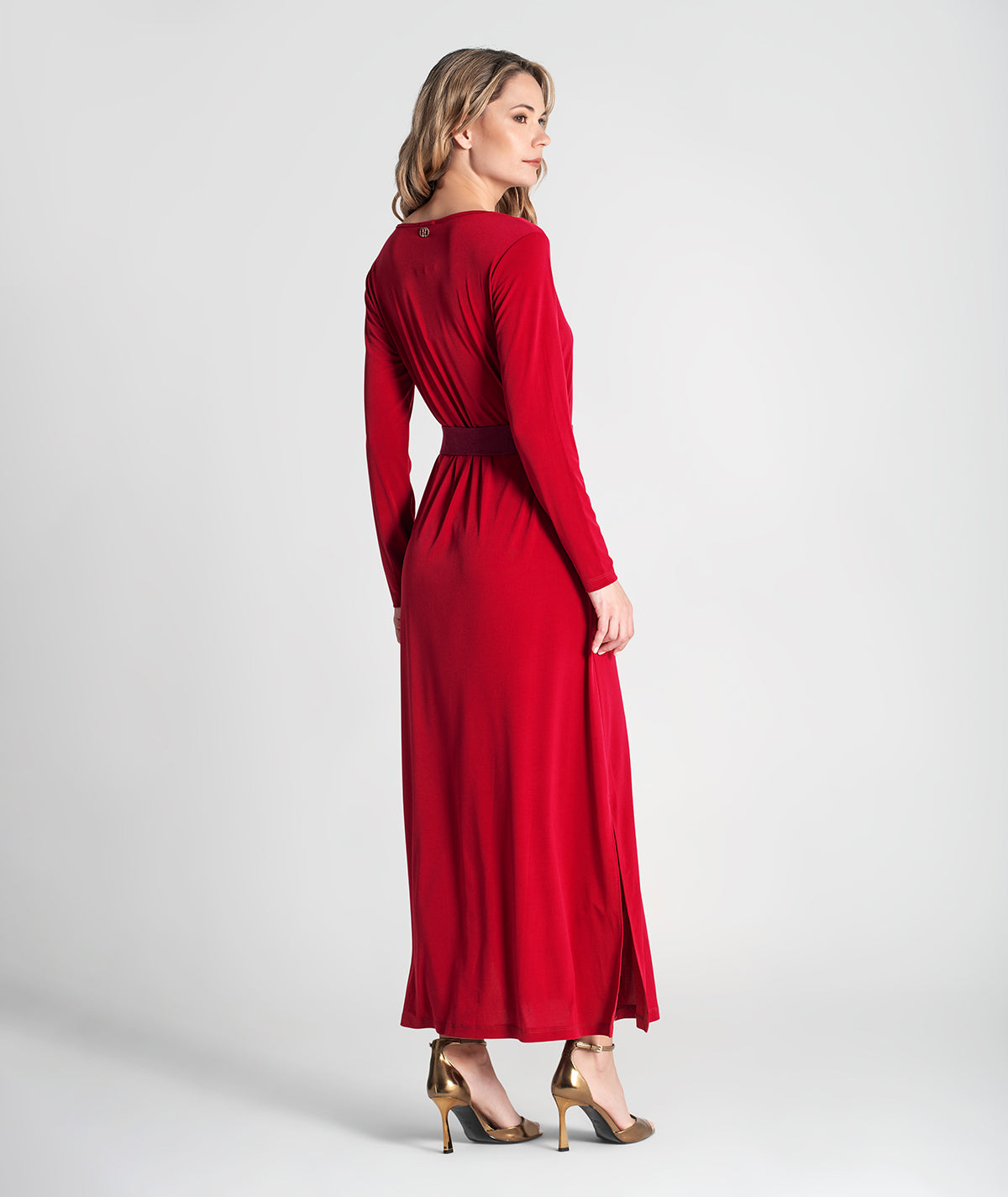 Vestido decote redondo com cinto 6306