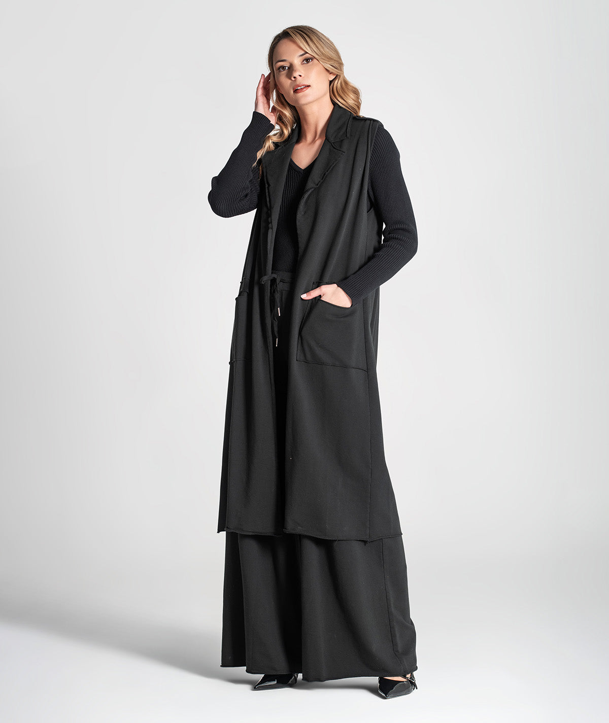 Calças largas com cinto ajustável 6321