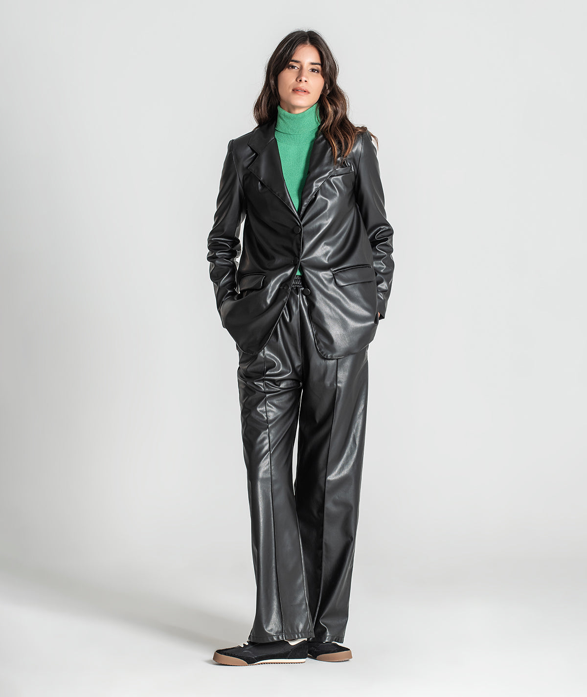 Blazer polipele com botão forrado 6360