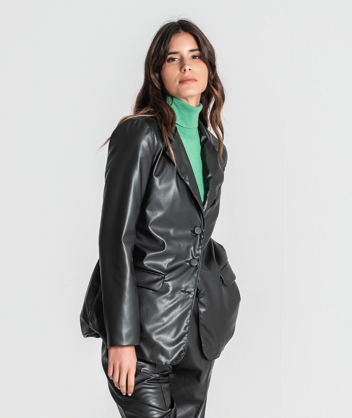 Blazer polipele com botão forrado 6360