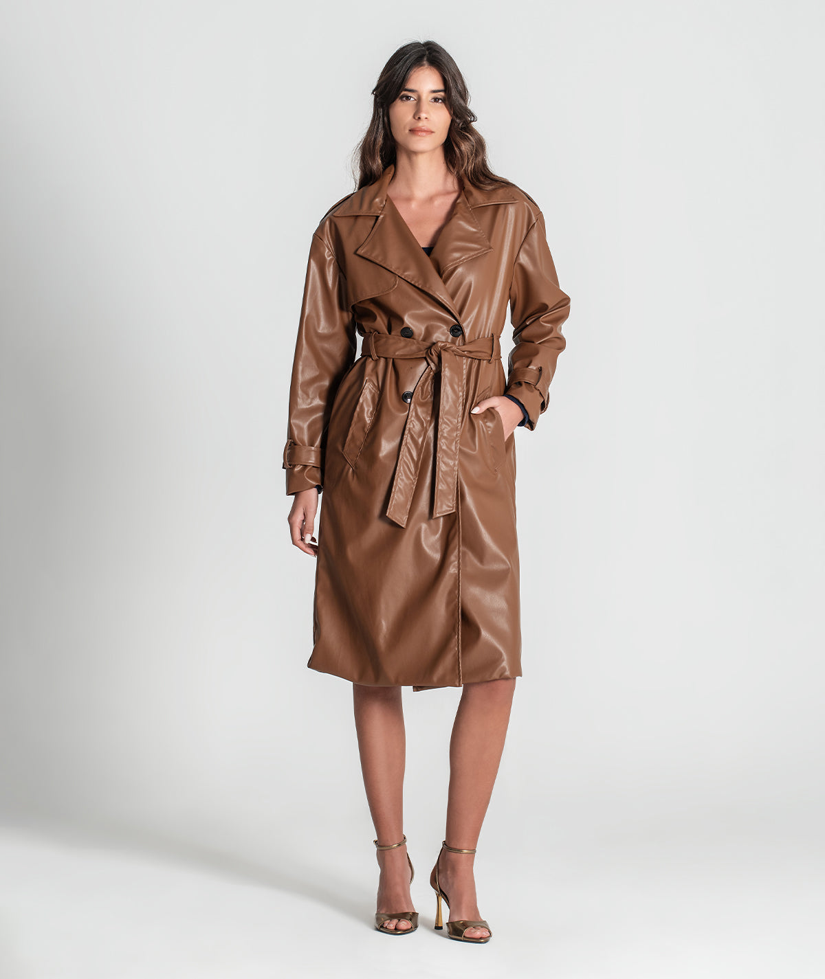 Trench coat com cinto amovível 6362