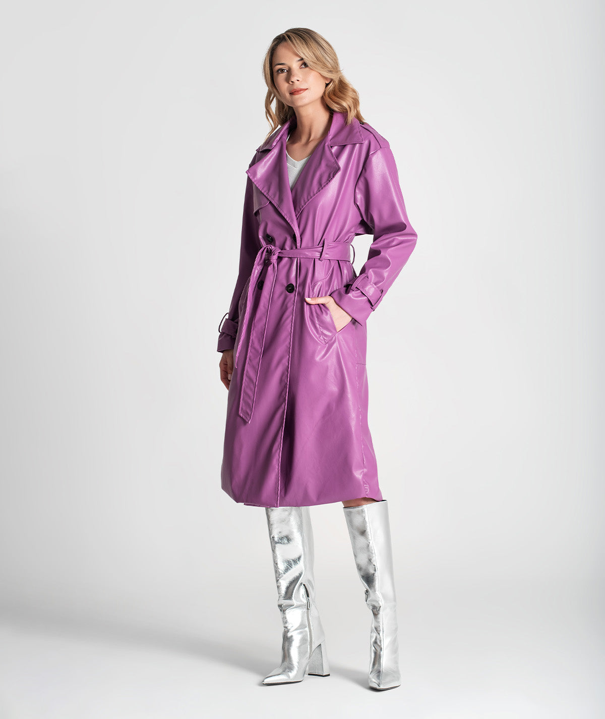 Trench coat com cinto amovível 6362