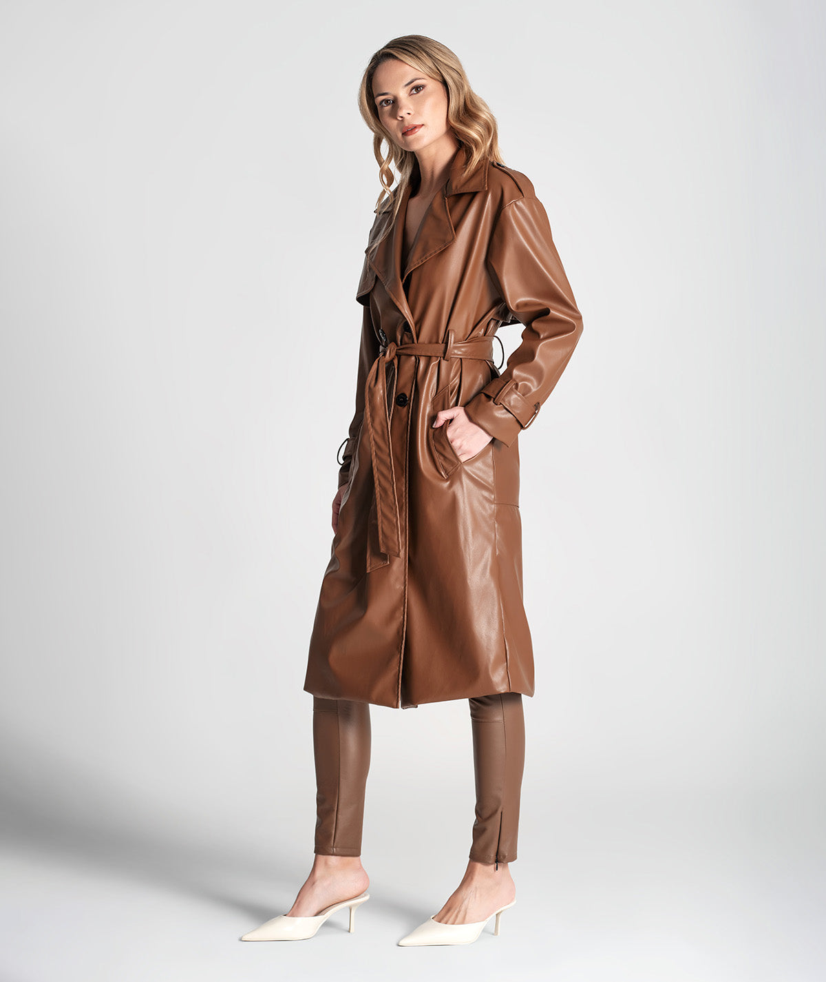 Trench coat com cinto amovível 6362