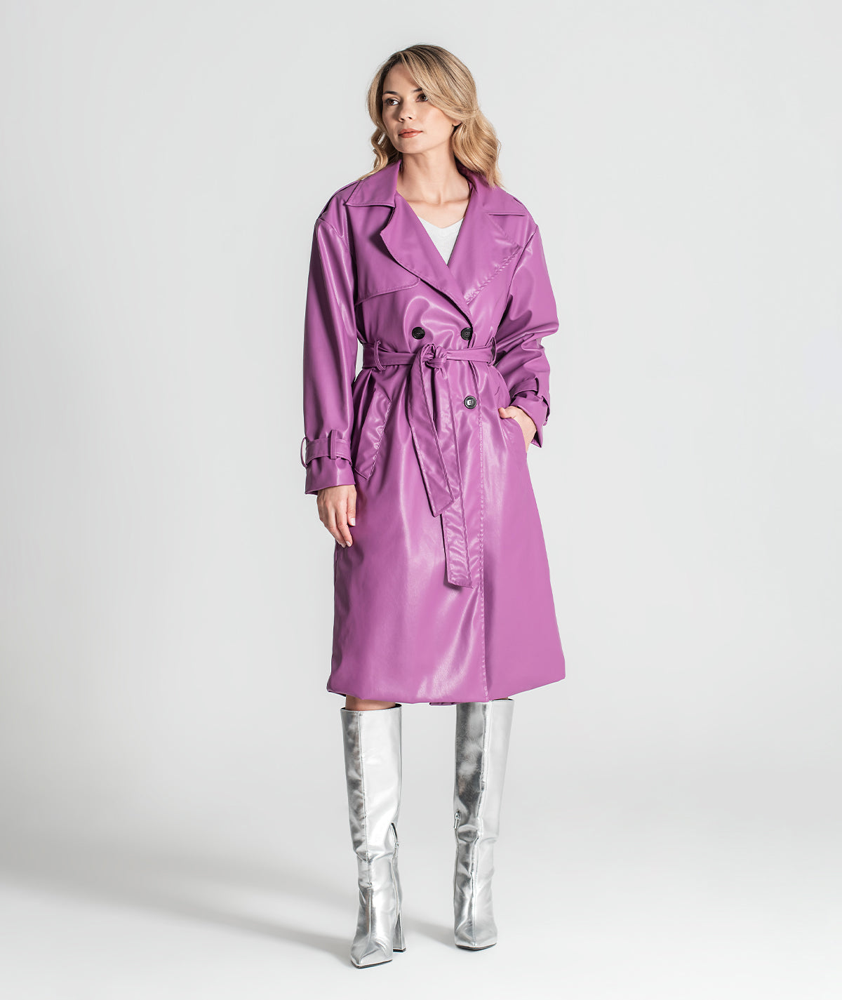 Trench coat com cinto amovível 6362