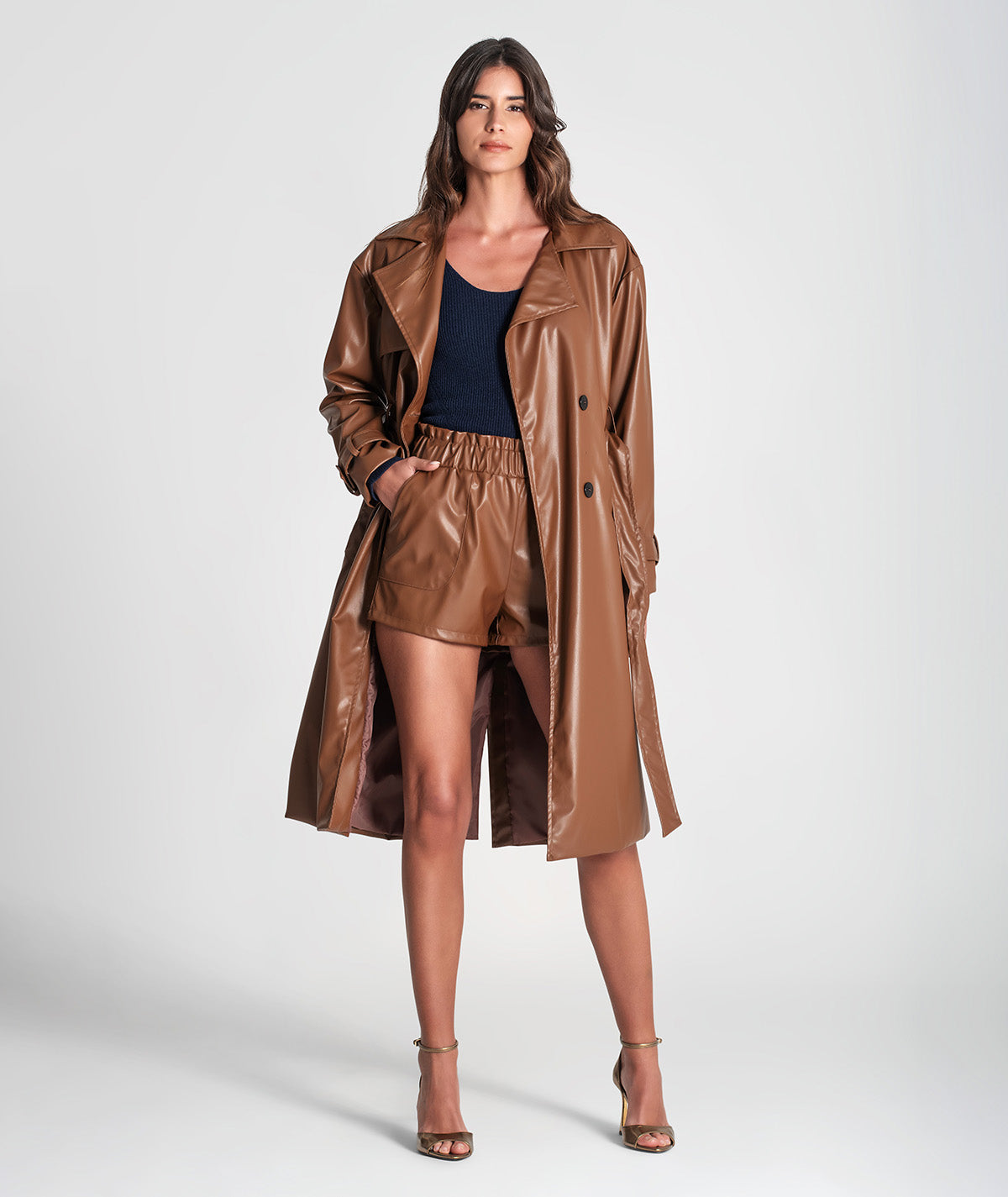 Trench coat com cinto amovível 6362