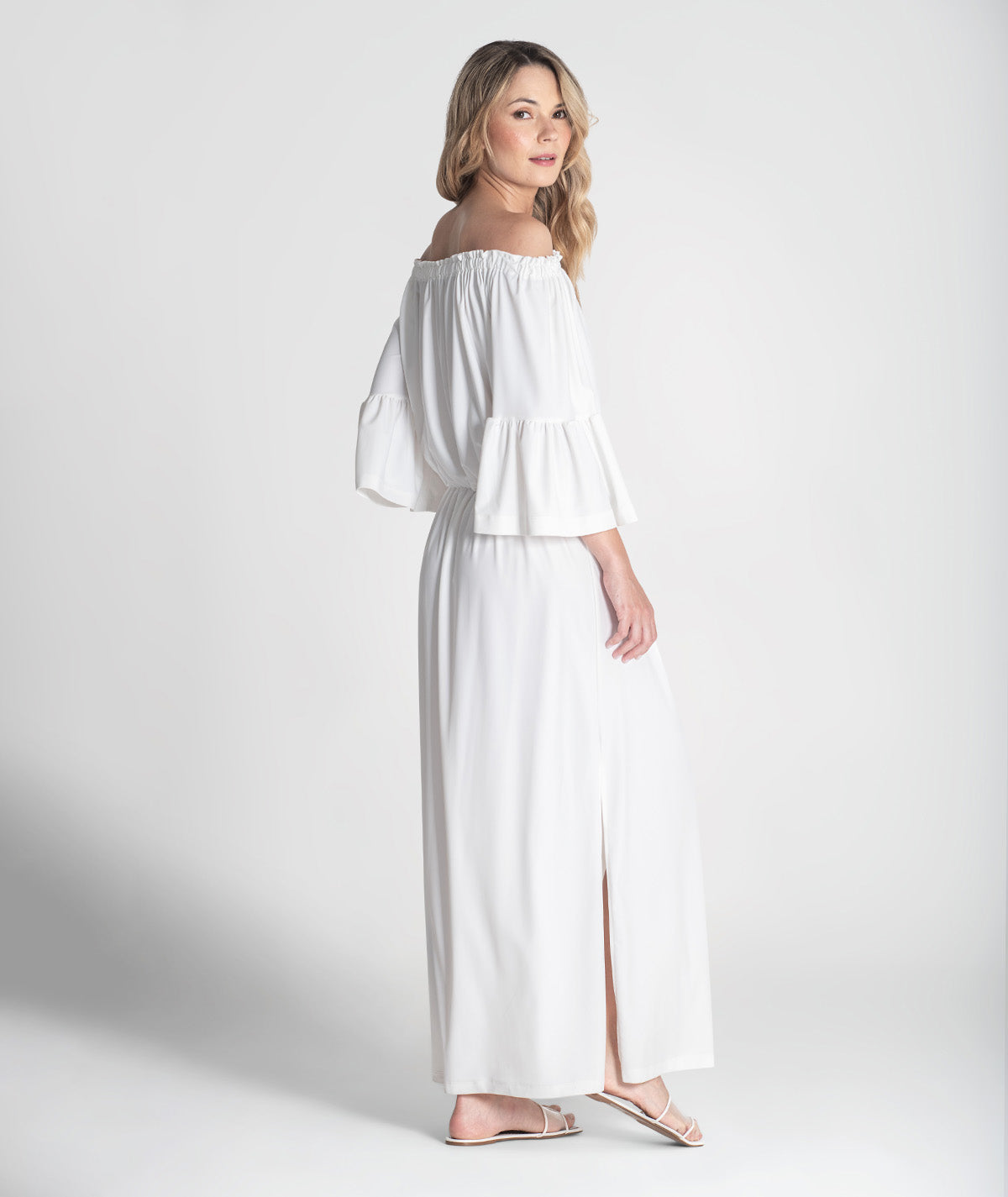 Vestido sem ombros com manga 6371