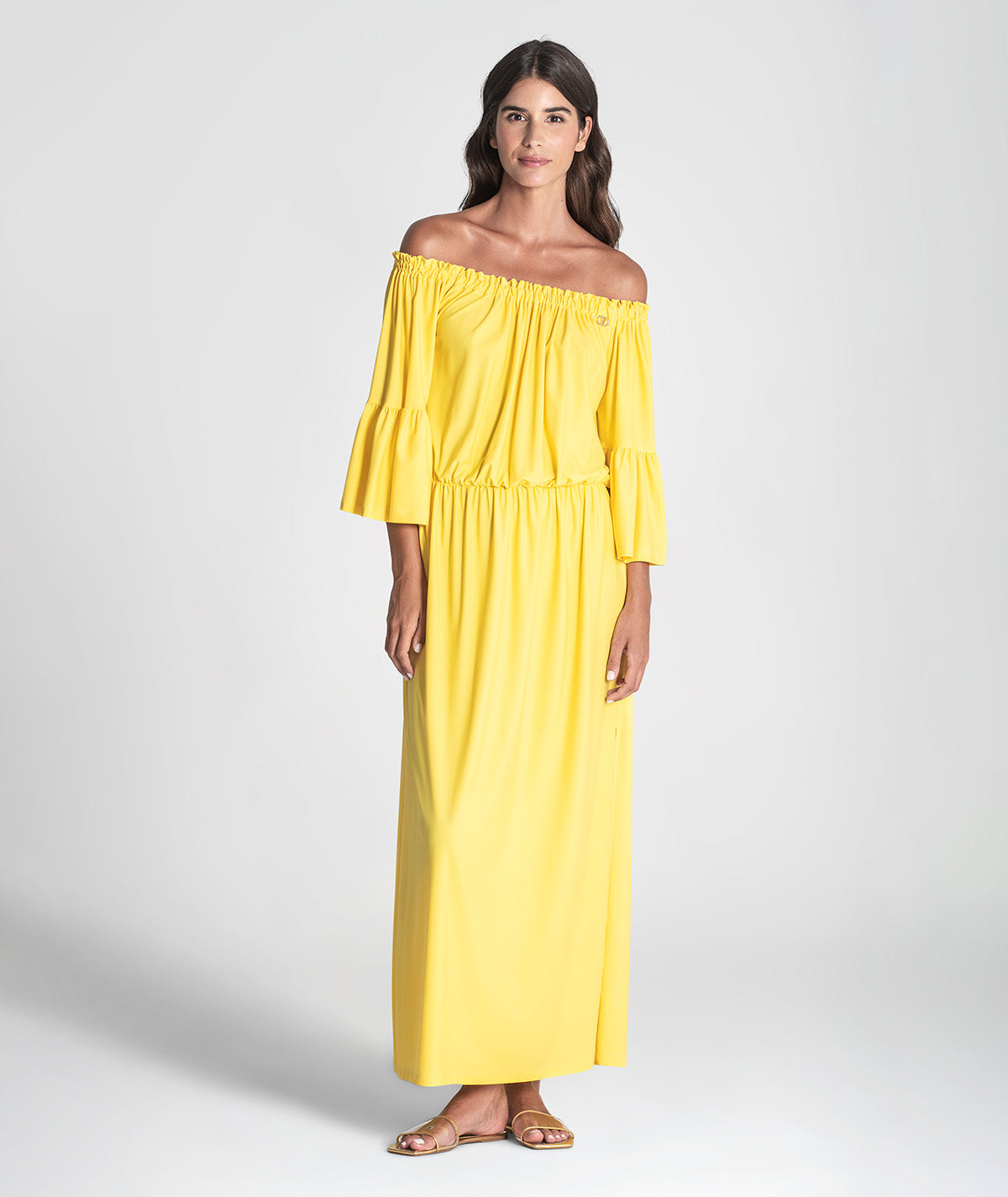 Vestido sem ombros com manga 6371