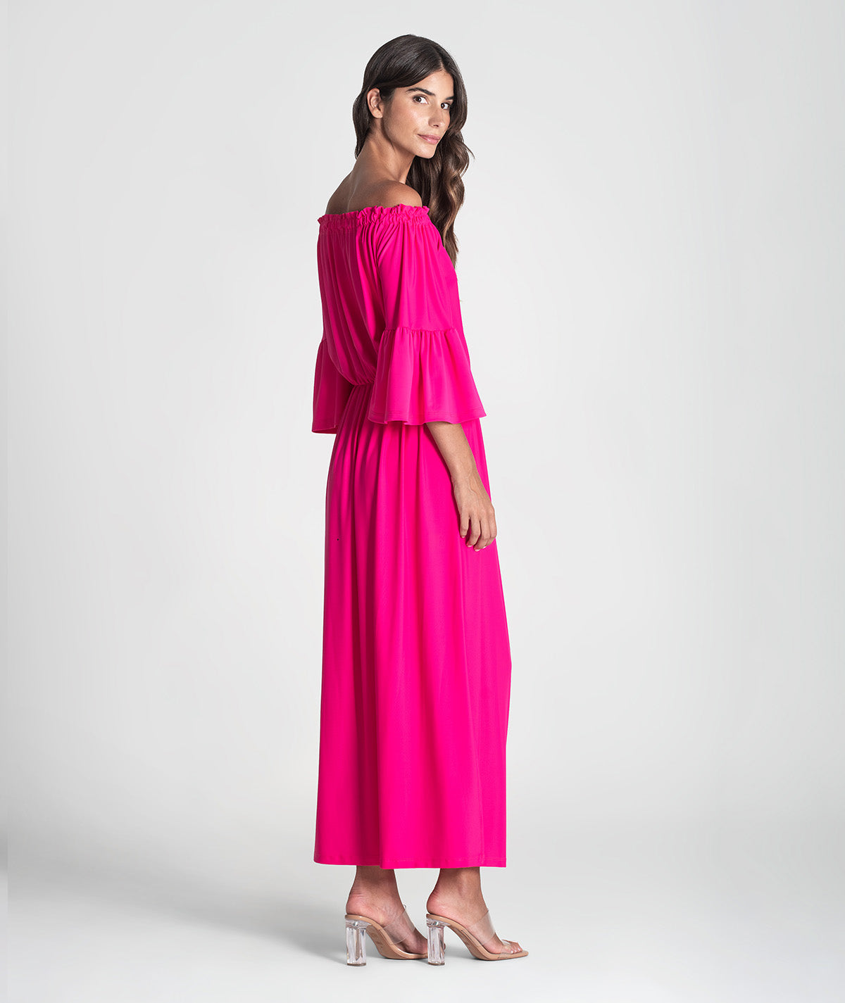 Vestido sem ombros com manga 6371