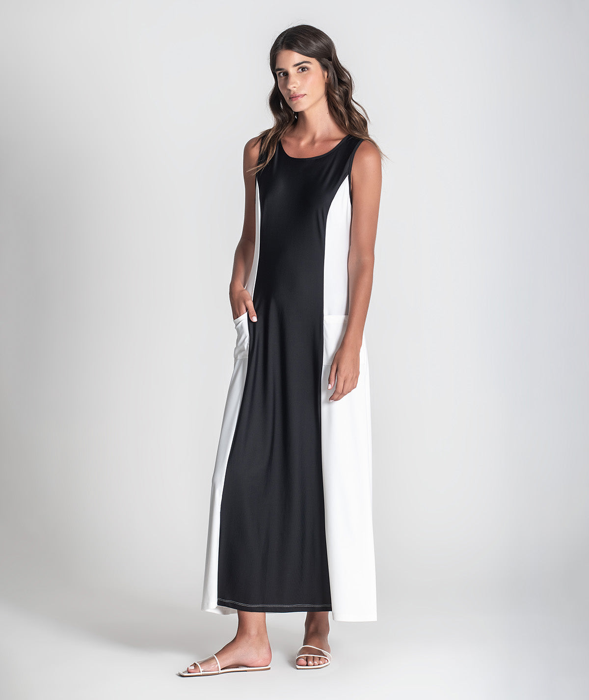 Vestido colorblock 6372