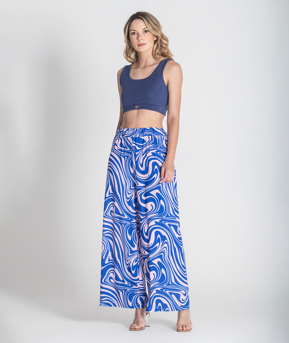 Calças com estampado mancha 6378