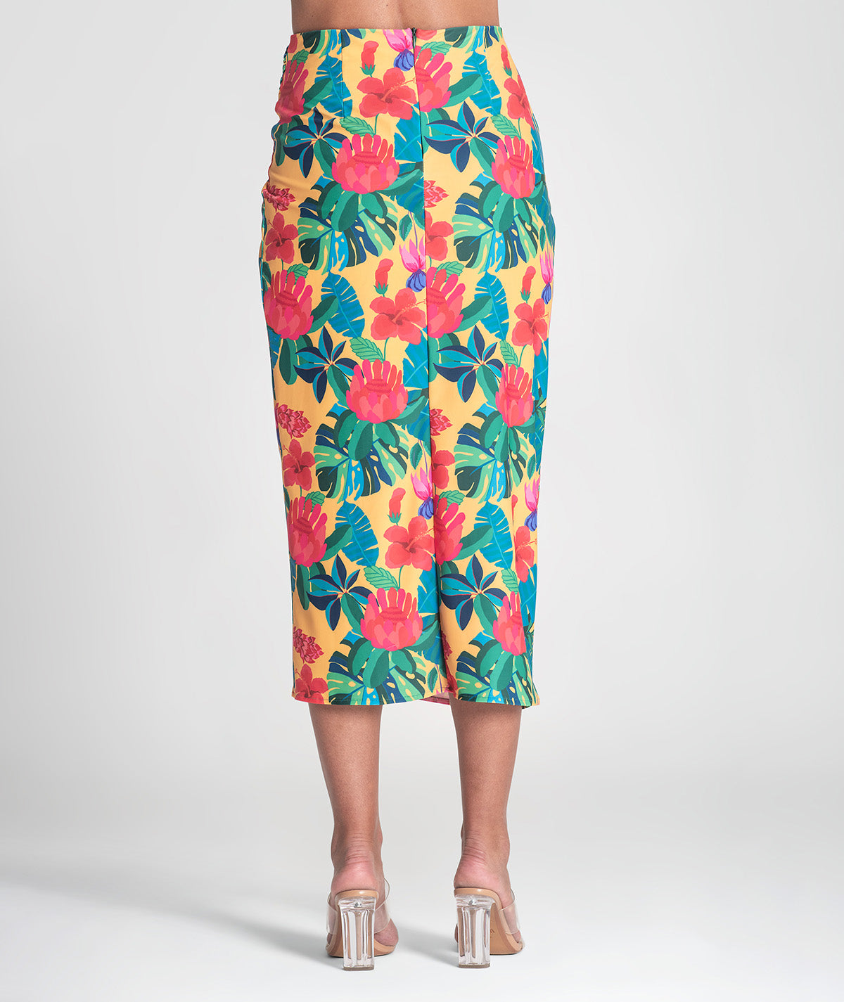 Saia com nó na frente padrão floral 6382