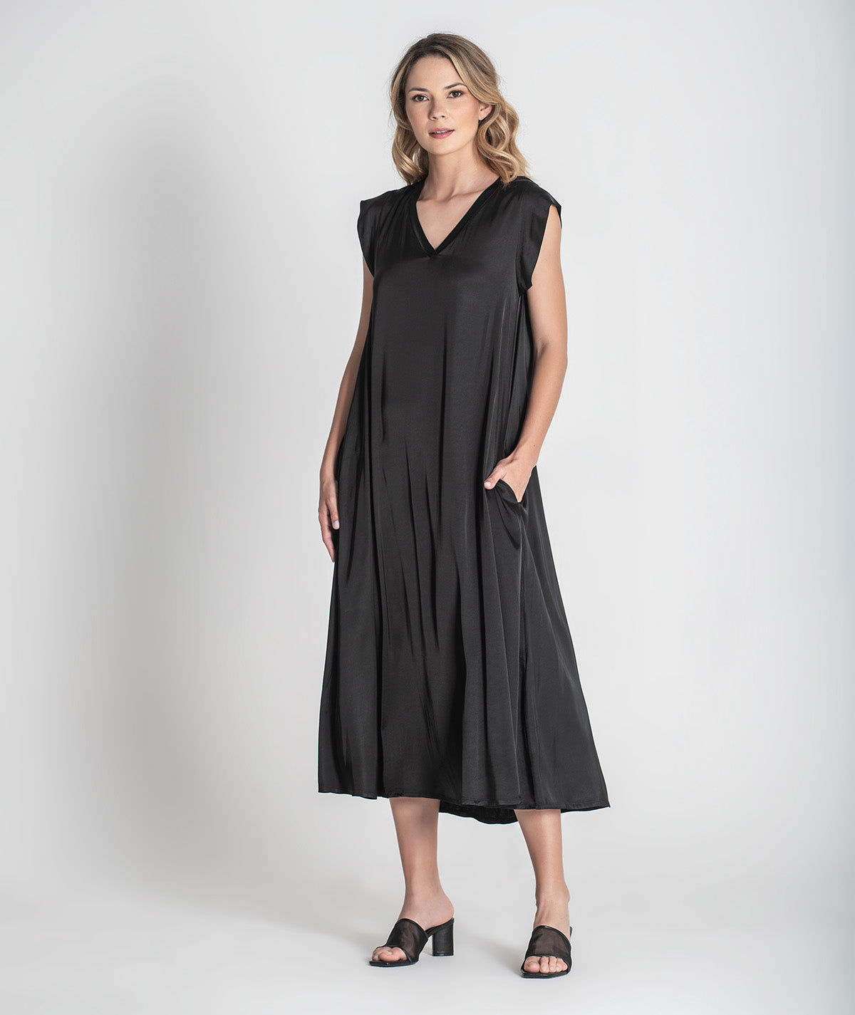 Vestido decote em v 6387