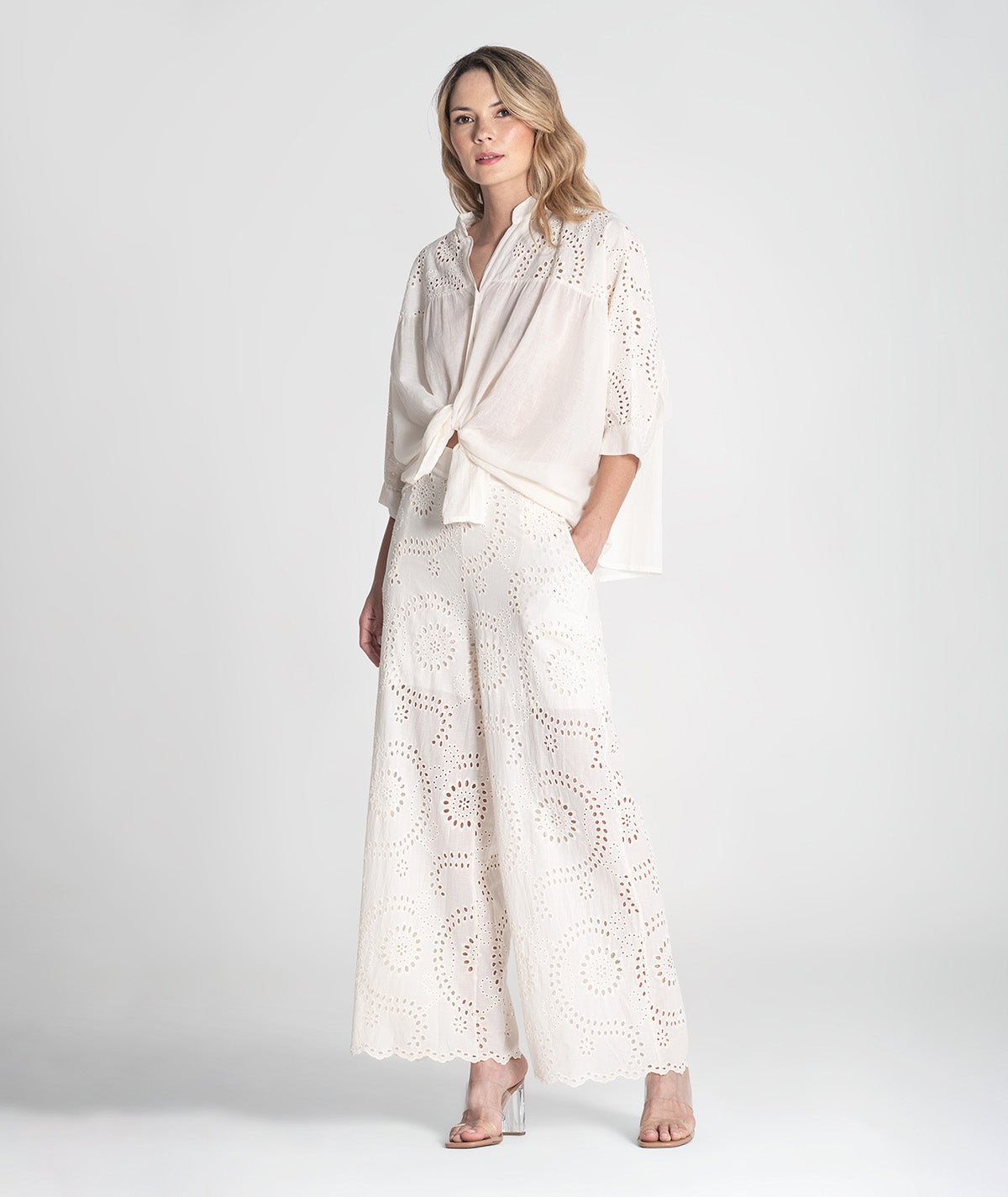 English embroidered trousers 6392