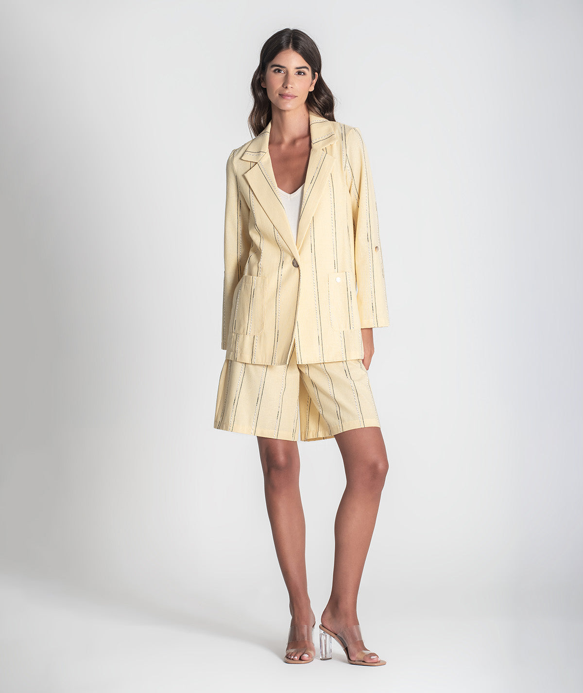 Blazer riscas com mangas ajustáveis 6396