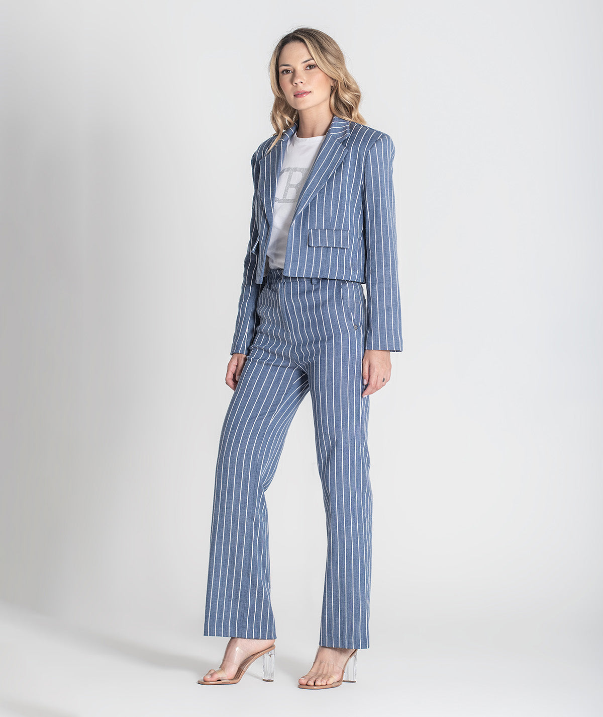 Blazer curto riscas 6400